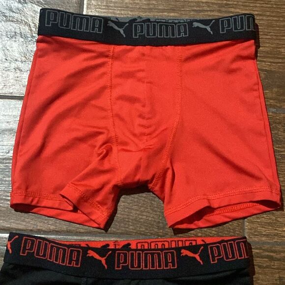 4x/$30 Puma New Kids Boxer Briefs - Black and Red Size M - Picture 4 of 9